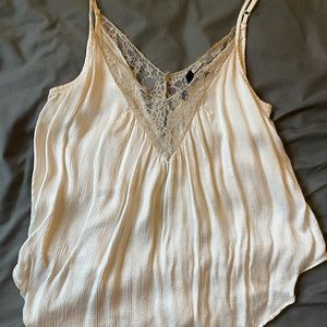 Cream Silk Crop Top